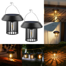 Lanterna solare da esterno impermeabile, 10 ore di luce brillante, decorazione da appendere per giardino/patio/cortile, regalo per donne e uomini -