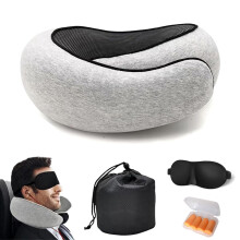 Nuovo cuscino da viaggio in memory foam per il collo, ideale per aerei, uffici e auto (modello 2024): morbido, rosa, compatibile con tutti i sedili.
