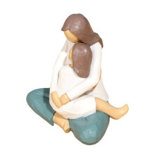 Figurines mère-fille enlacées – Cadeaux symboliques pour les mamans, parfaits pour la fête des mères et la décoration de la chambre ou du salon