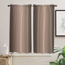 Dark Brown Ombre Curtains Rod Pocket 2 Panels 42x63 in