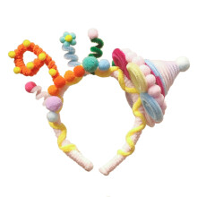 Handmade Twist Birthday Headbands Adjustable Headwear Festive Baby Headpiece for Women's Hair Styling