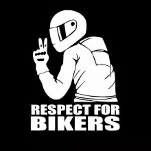 (White) 1pc 15x11CM Respect Biker Sticker for Car Motorcycle Vinyl 3D Stickers Waterproof Decals Motorcycle Decoration