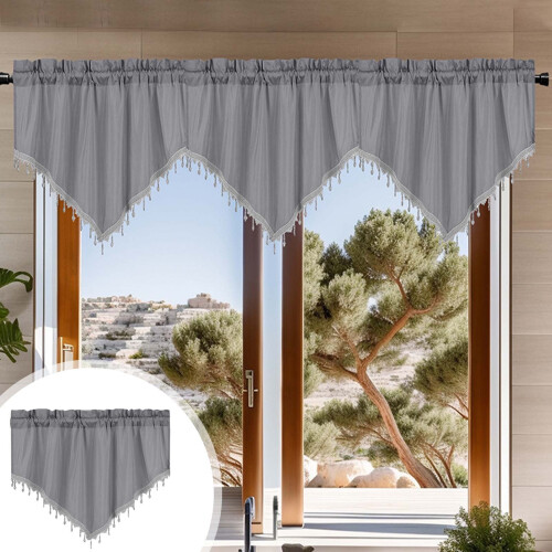 Τρίγωνα παραθύρων Boho σε στυλ αγροικίας για κουζίνα, υπνοδωμάτιο, μπάνιο, σαλόνι,