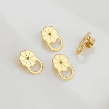 4 Pcs Flower Locking Earring Backs for Droopy Ears, Compatible with Heavy Studs & Flat Earrings