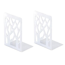 Fermalibri cubici 3D in metallo bianco, 7x4,7", 1 paio - Robusti, pesanti, stile boho minimalista, compatibili con libri pesanti.