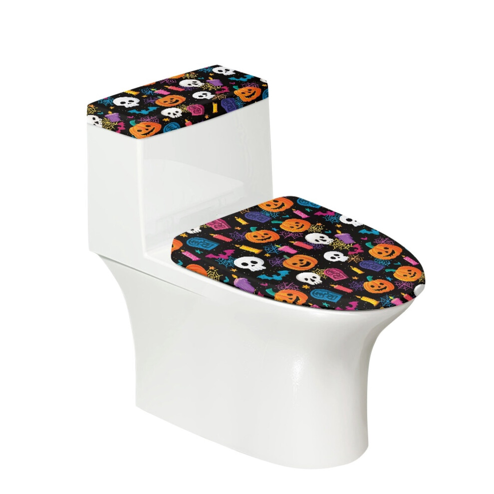 Toilet Lid Covers 2 Piece 17X21 Inches Stylish Halloween Candy Mix 9165521785292