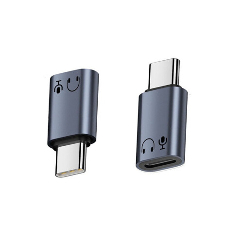 Lightning Buchse auf USB-C Stecker Adapter – Aluminium Kopfhörer Adapter Grey