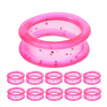 20Pcs Durable Pink Silicone Shear Grips Finger Rings for Barber Use