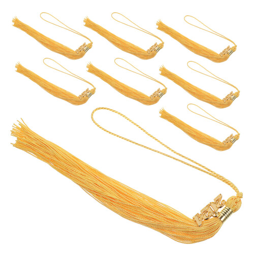 32Pcs Polyester Graduation Tassel Pendants Gold DIY Ornament 1
