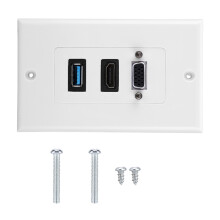 Nástenný kryt HDMI nástenný kryt s portami USB 3.0 VGA podporuje HDMI ethernetový kanál, eliminuje spleť káblov, vysoký výkon pre systémy