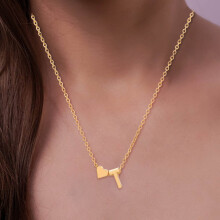 Personalisierte Buchstabenanhänger-Halskette, Herz-Schlüsselbeinkette für Damen, elegantes, vergoldetes Schmuckgeschenk für den Alltag und