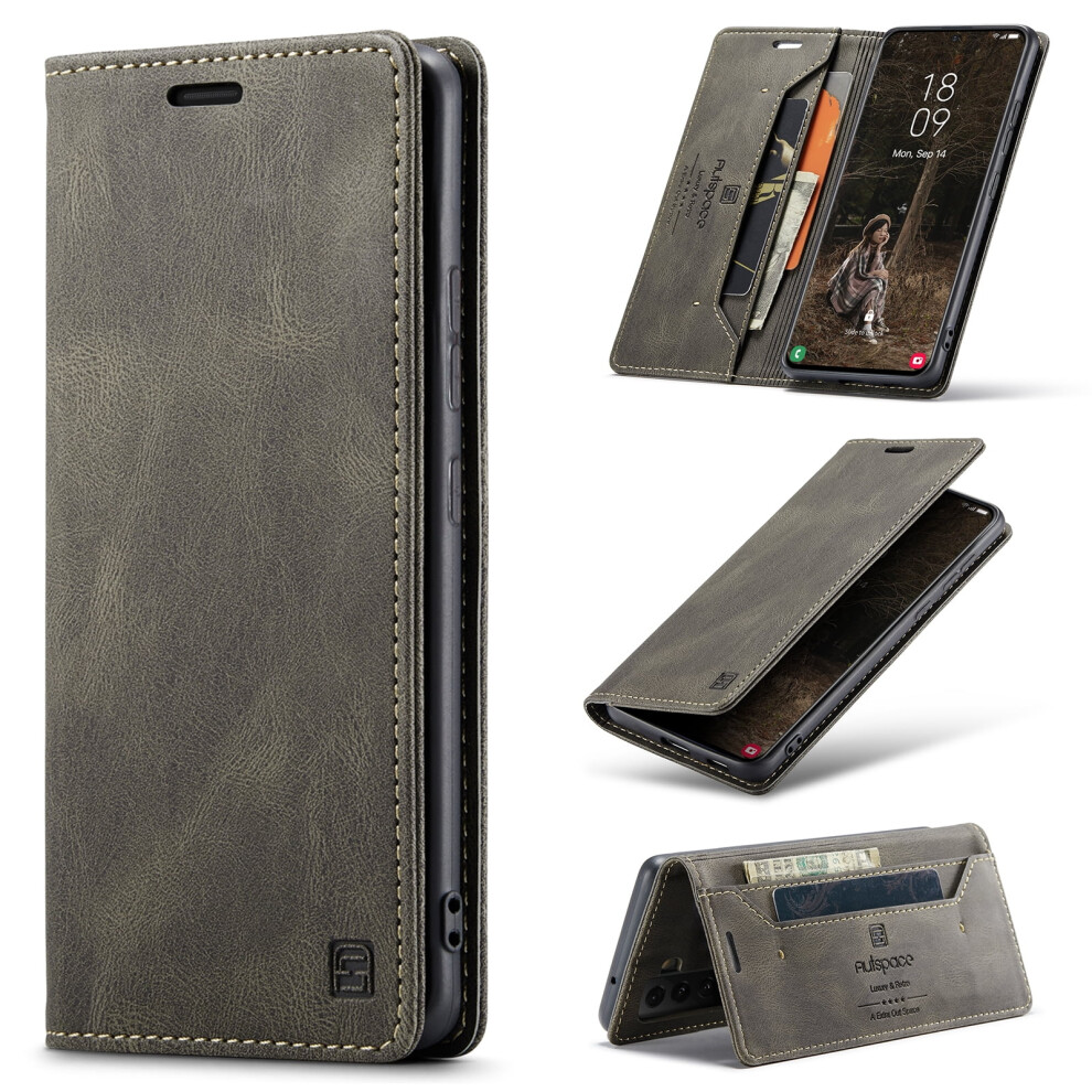 Rfid-Blocking Pu Leather Wallet Case For Samsung Galaxy S25 Fe Â Folio Flip, Kickstand, Shockproof, Coffee Brown 9132278017686