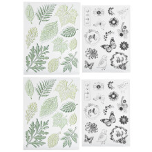 Card Making Decoration Essentials With Clear Stamp Crafts, Flower Themes Silicone Stamps For DIY Scrapbooking, Durable Eco-Friendly Reusable