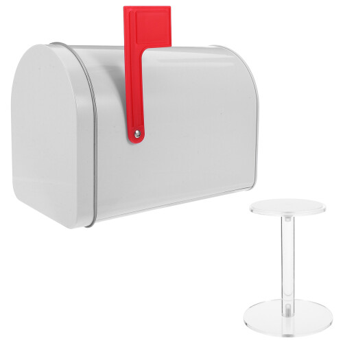 Mini White Iron Mailbox Weatherproof Durable Outdoor Mounted Box