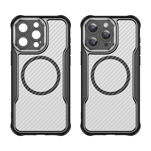 Μαγνητική θήκη από ανθρακονήματα για iPhone15Pro, συμβατή με MagSafe, ημιδιαφανής ματ θήκη 2