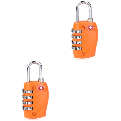 2Stk Tsa Gepäckvorhängeschloss Orange 4-Stelliges Kombinationsschloss 2