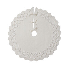 Jupe de sapin de Noël tricotée, 122 cm, motif vagues et nœuds