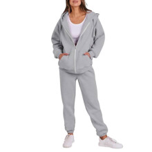 Stretch Jogger Pants And Full Zip Hoodie Set For Women Lightweight Polyester With Functional Pockets For Women