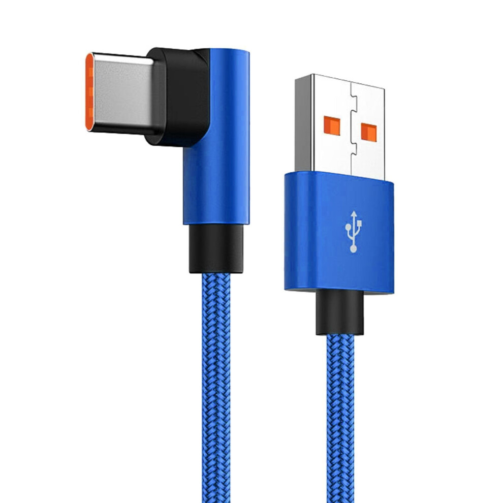 Usb-C Right Angle 90 Nylon Braided Cable, Usb-A To Usb-C, 66W Fast Charging & Digital Av Out, 6Ft/25Ft Options, Compatible With T567v, Ps3 9097180817314