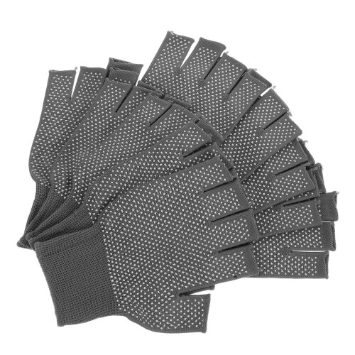 5Paare Halbfinger Mit Antirutschbeschichtung Grau