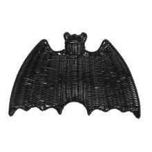 Guirlande de chauves-souris en rotin tressé à la main – Chauves-souris noires à suspendre pour arbre, porche, jardin | Style rustique moderne,