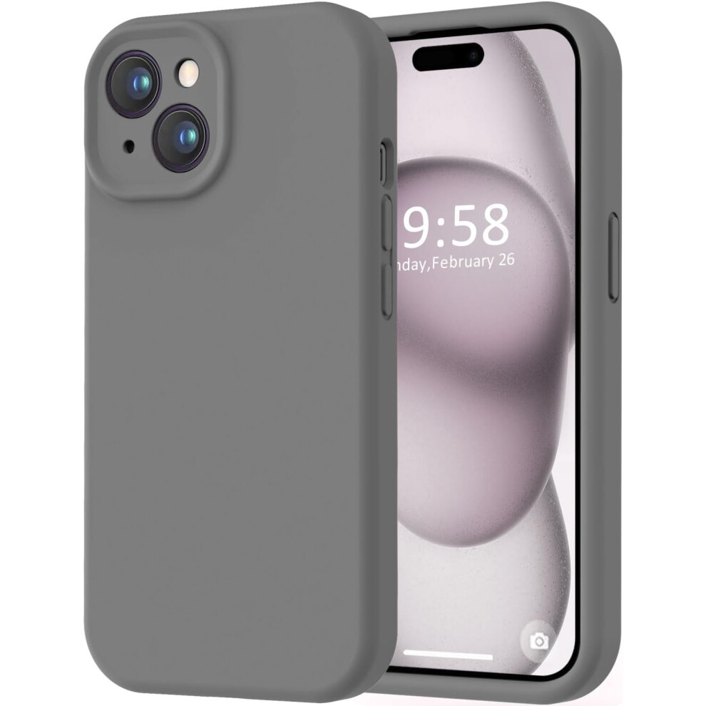 Compatible With Iphone 15 Case Â Smooth Silicone, 8Ft Drop Protection, Soft Microfiber Lining, Full Body Coverage Â Dark Grey 9405492406605