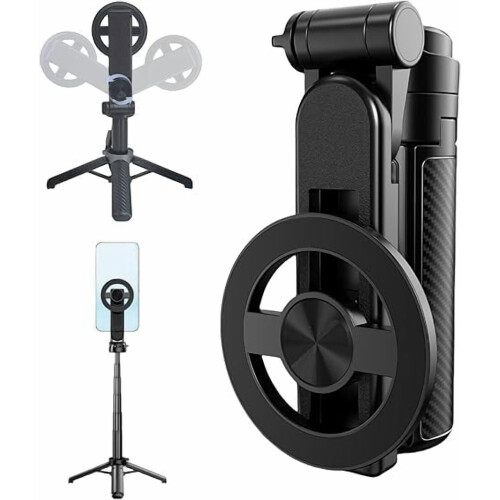 Asta per selfie magnetica con treppiede 4 in 1 e telecomando wireless
