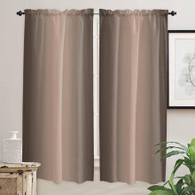Dark Brown Ombre Curtains Rod Pocket 2 Panels 52x84 Inch