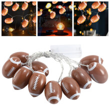 5ft 10 LED Football String Lights Battery Operated Sports Theme Party Decorations for Game Day Man Cave Christmas