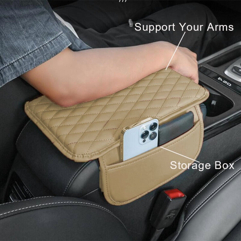 (Huayusheng)-Car Armrest Box Reinforced Pad With Side Storage Bagï¼Multi-Functional Car Interior Expansion Storage Bag**-Ï¼L,;[P[ Ï¼ 9097180818595