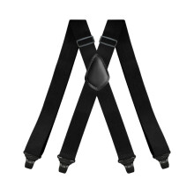 Men's Adjustable Elastic Suspenders X-Back Solid Color Polyester 3.5cm Width Strap Clip for Casual Fashion Wear