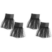 2Paren Zwarte Kanten Polsbanden Mesh Chiffon Vrouwen