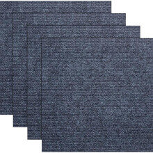 (Dark Gray) 20 Pack Self-Adhesive Carpet Tiles 30x30cm — Grey Peel & Stick Flooring Squares, Removable Non-Slip