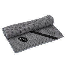Sneldrogende golfhanddoek van microvezel met wafelpatroon, pluisvrij, streeploos, drievoudig opvouwbaar, inclusief stevige karabijnhaak,