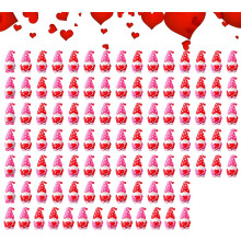 Heart Gnome Sculpture Pink Tabletop Centerpiece