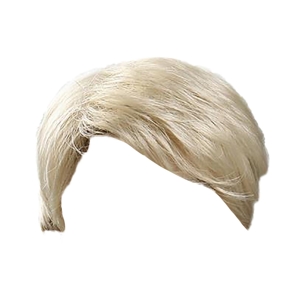 Men's Blonde Short Wig with Side Swept Bangs - Fashionable Synthetic Hairpiece for /Confident Look