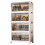 4-Tier Stackable Storage Bins with Doors, Wheels & Foldable Design – Clear Plastic Closet Organizers (Compatible with Home/Office) 1