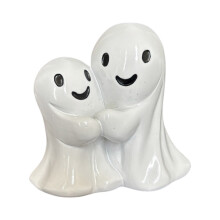 Zabawna rzeźba z palcem ducha na Halloween | Miniaturowy element dekoracyjny na biurko do gotyckich półek i na upiorny, upiorny sezon