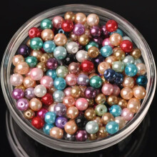 Lotto all'ingrosso di perline distanziatrici rotonde in vetro perlato fai da te da 4 mm/6 mm/8 mm - Misto casuale - 6 mm