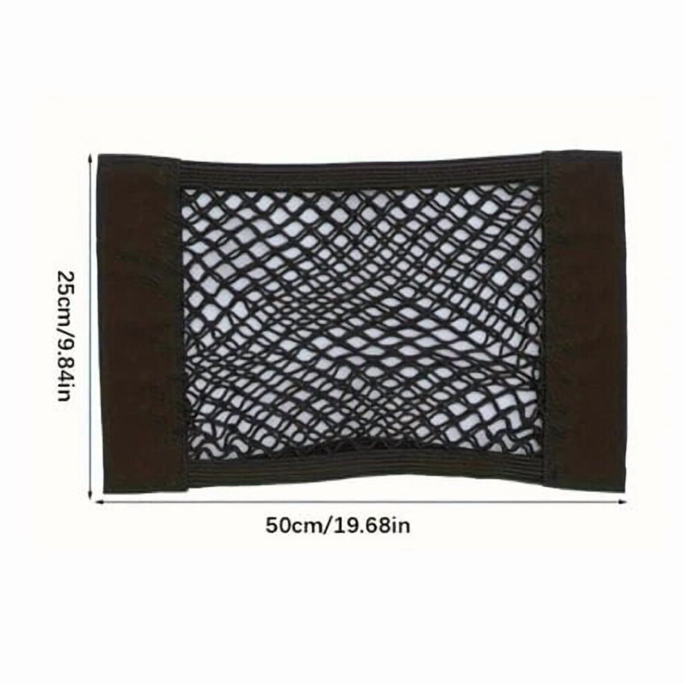 Car Back Rear Mesh Trunk Seat Elastic Net Magic Sticker Universal Storage Pocket Auto Organizer Seat Back Bag 9097180820406