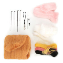 Creative Fiber Arts Needle Felting Kit, Eco-Friendly Packaging Cute Animal Dolls Easy to Assemble Spinning and Weaving Ready for Kids and Grown-Ups