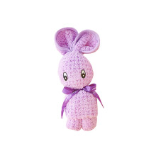 Serviette carrée en polaire corail, mouchoir en forme de lapin mignon, souvenir cadeau
