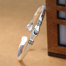 Forever Handshaking Opening Bracelet Sterlings Friends Personality Bangle Bracelets diy bracelet making kit, 6PCS