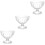 3Pièces Bols À Dessert Transparent Multi-Usages Pied 6