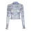 Εφαρμοστό Crop Top με Γραφική Τύπα, Διαφανή Tops για Γυναικεία Μακρυμάνικα, Ψεύτικη 1