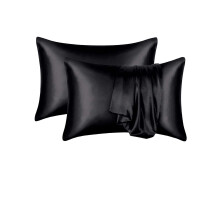 2pcs Satin Solid Color Pillowcase,Soft Pillow Cover With Envelope Closure For Bedroom,Bedding Supplies