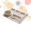 5Sets Beige Straw Portion Control Plates Unbreakable Kids Tray 10