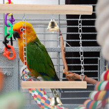 1Pack Beige Bird Perch Swing for Parakeet Owners in 8.25X7.86X0.98in Size