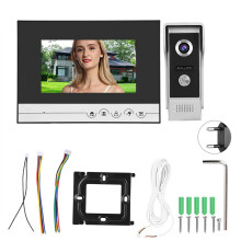 Domofon głośnomówiący z 7-calowym monitorem LCD i kamerą noktowizyjną IR do przewodowych systemów wideodomofonowych, wodoodporny,