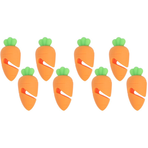 8Stk Kreativer Silikon Überlaufstopp Karottenform Orange 1